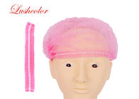 ピンクの使い捨て可能な毛のボンネットのNonwovenの帽子の入れ墨20のPCのための通気性のダスト・キャップ